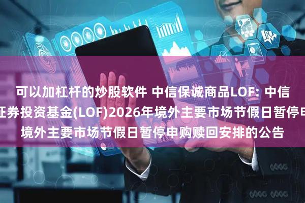 可以加杠杆的炒股软件 中信保诚商品LOF: 中信保诚全球商品主题证券投资基金(LOF)2026年境外主要市场节假日暂停申购赎回安排的公告